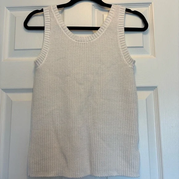 LOFT Ivory Knit Pullover Sweater Tank - Picture 3 of 3